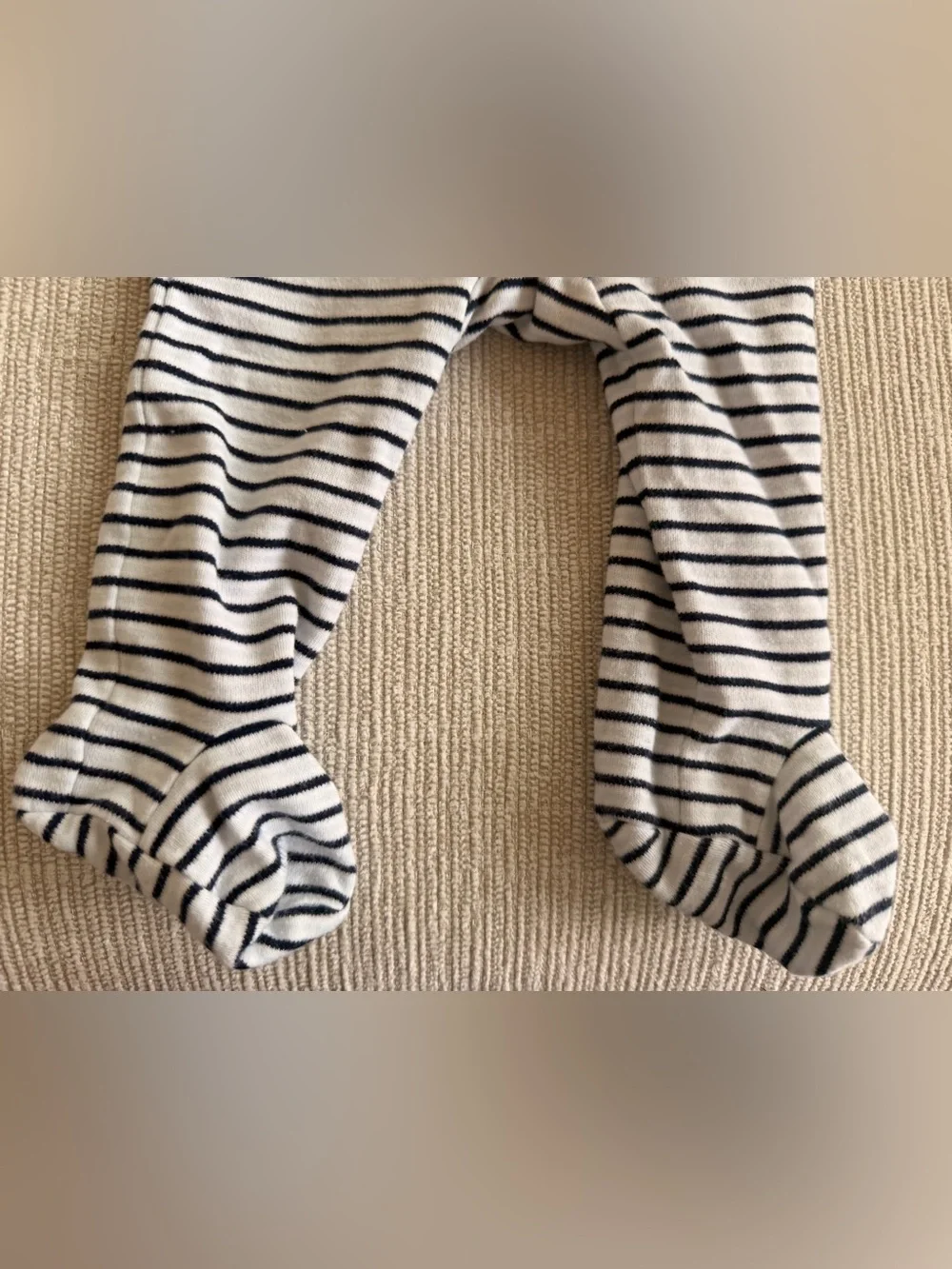 Ralph Lauren White and Black Striped Baby kimono style Footie Set 6 month